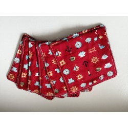 Lingettes lavables rouges